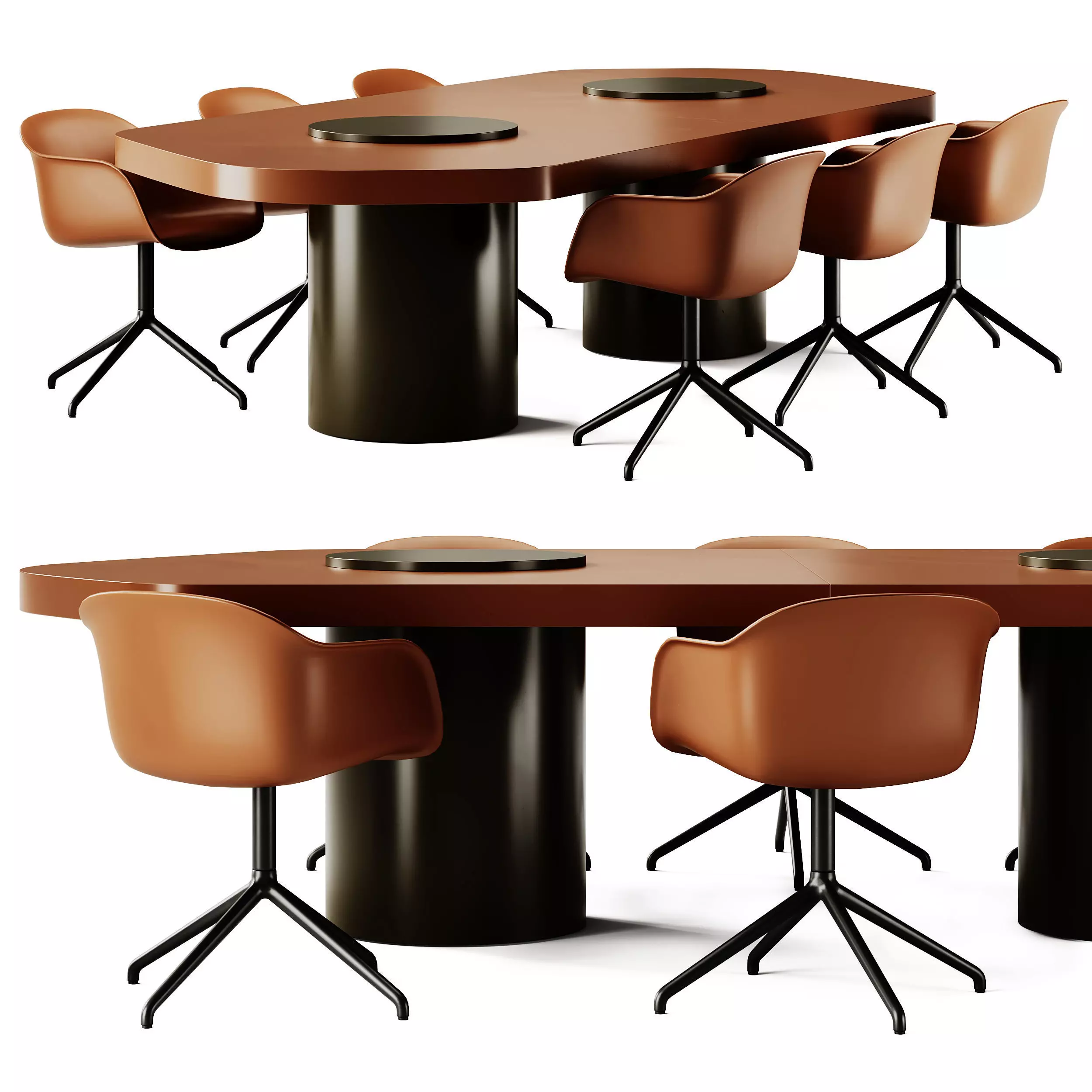 Sancal Bold Table and Muuto Fiber Armchair 3D model