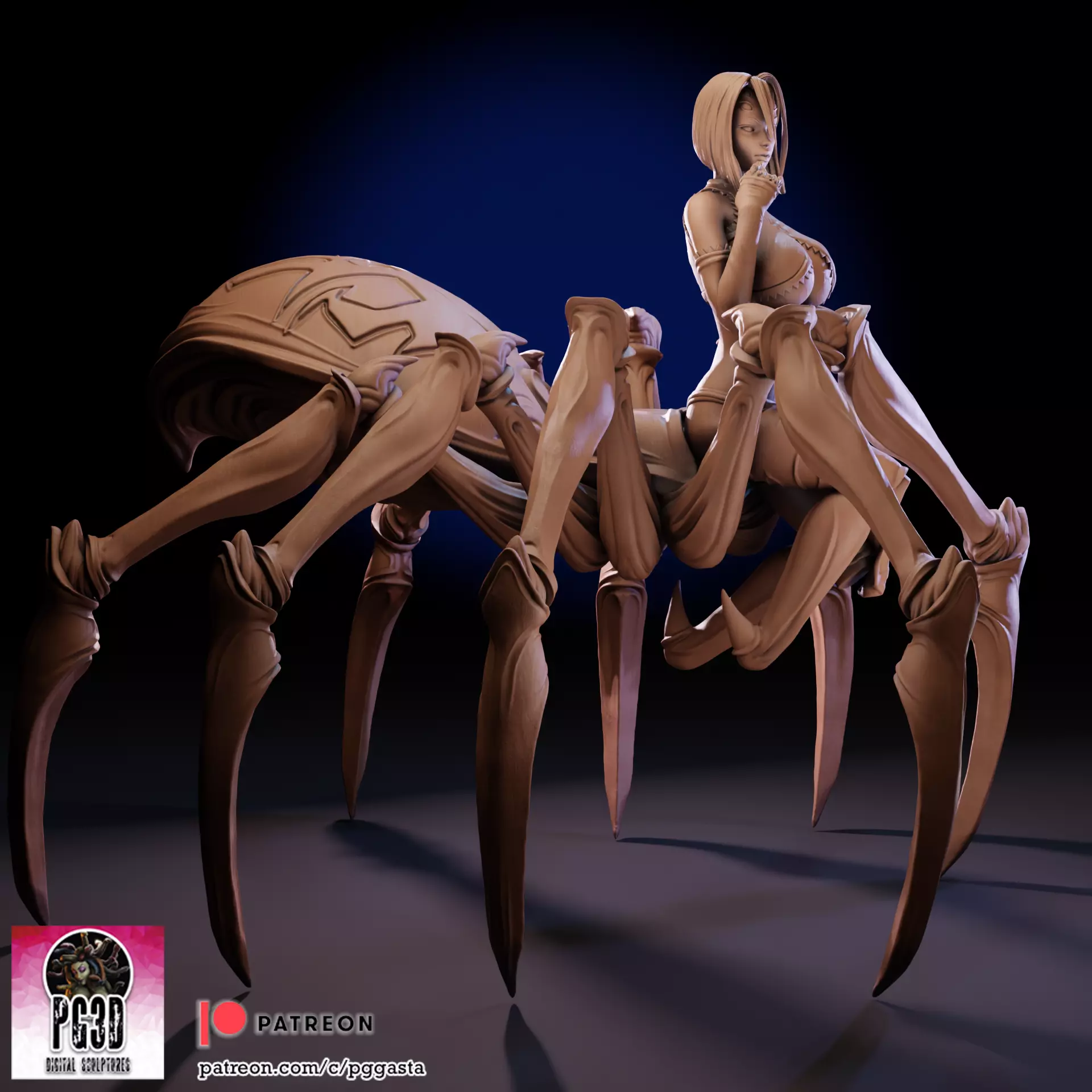 Rachnera Arachnera 1to10 Scale 3D Statue Monster Musume 3D print model_3