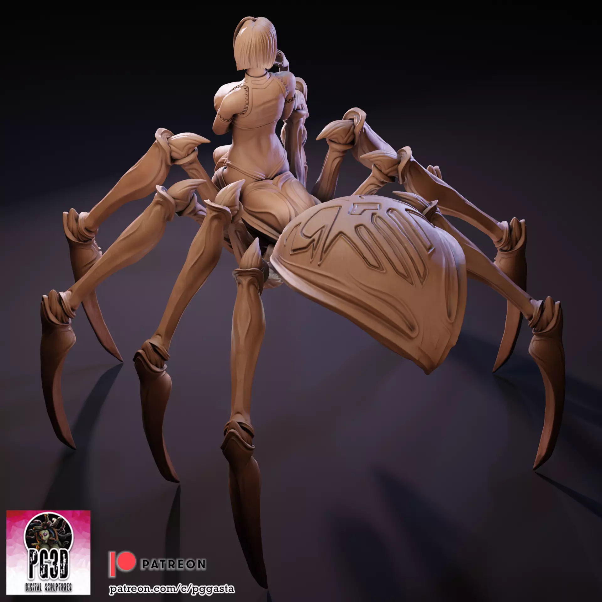 Rachnera Arachnera 1to10 Scale 3D Statue Monster Musume 3D print model_5