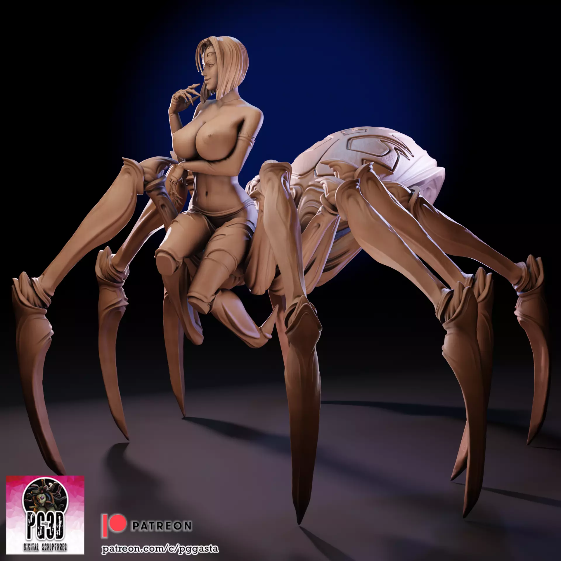 Rachnera Arachnera 1to10 Scale 3D Statue Monster Musume 3D print model_11