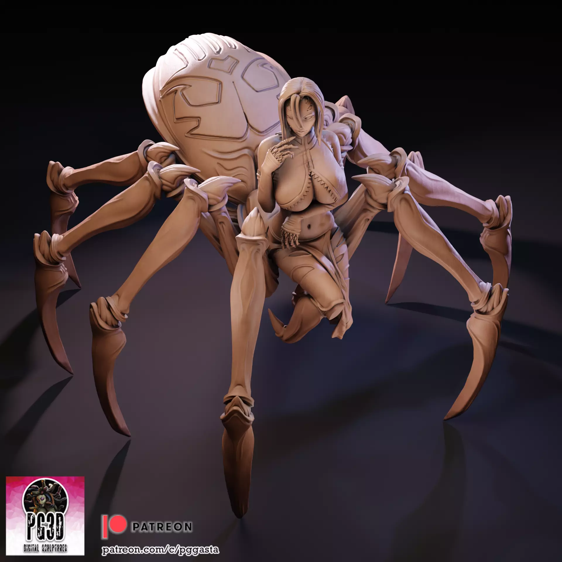 Rachnera Arachnera 1to10 Scale 3D Statue Monster Musume 3D print model_6