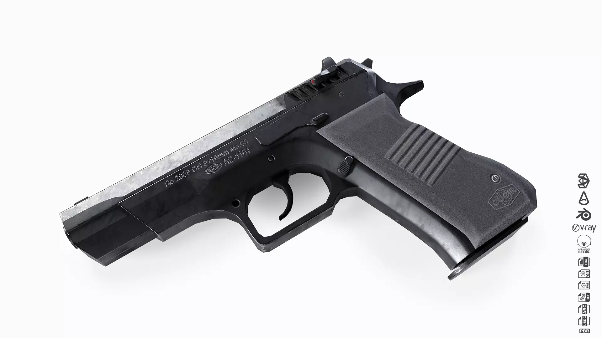 Md 2000 Pistol Low-poly 3D model