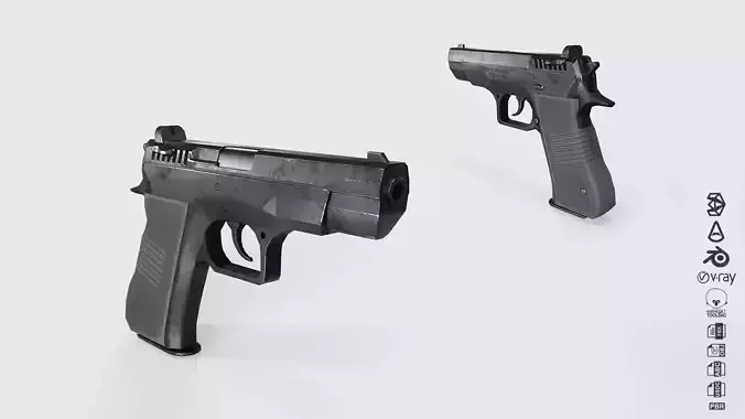 Md 2000 Pistol Low-poly 3D model