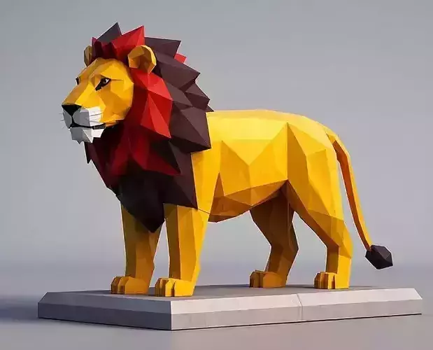 2269   Low Poly    Roaring Lion