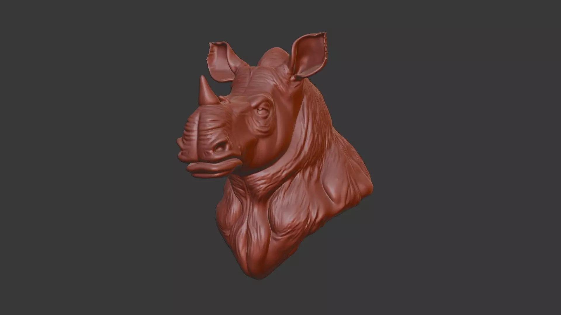 Woolly Rhinoceros Bust 3D Model STL Printable 3D print model_7