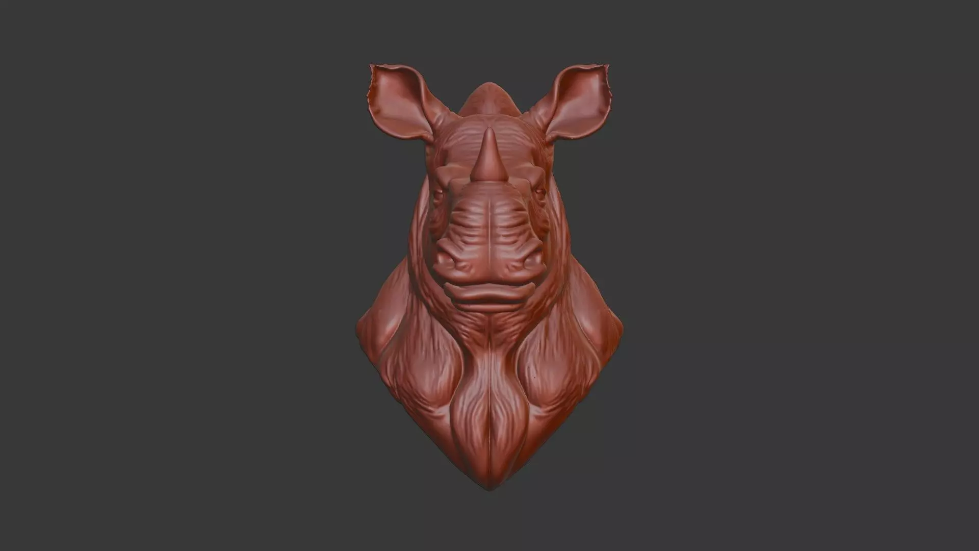 Woolly Rhinoceros Bust 3D Model STL Printable 3D print model_2