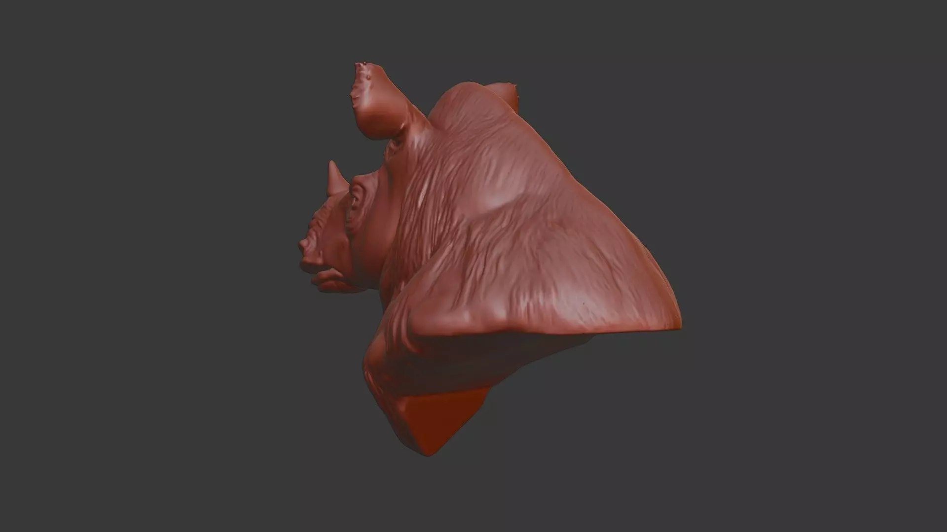 Woolly Rhinoceros Bust 3D Model STL Printable 3D print model_4