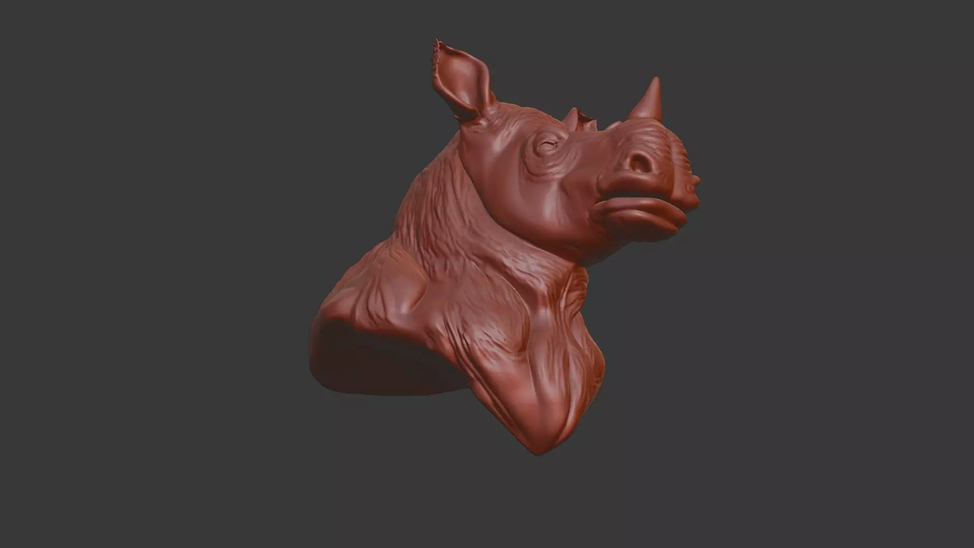 Woolly Rhinoceros Bust 3D Model STL Printable 3D print model_6