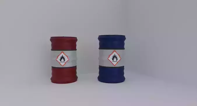 Barrel Medium Poly model Free 