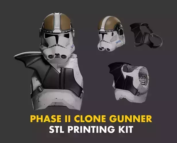 Phase 2 Clone Trooper Gunner kit - 3D Print Model 3D print model
