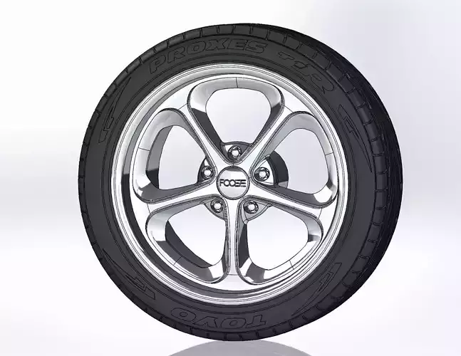 Wheel 18inch Foose Shockwave for scale model 3D print model