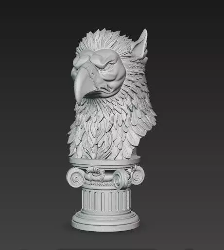 Dragon Summit Griffin Guardian and Bull Temple Busts 3D print model_7