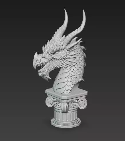Dragon Summit Griffin Guardian and Bull Temple Busts 3D print model_16