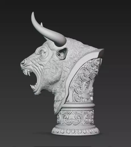 Dragon Summit Griffin Guardian and Bull Temple Busts 3D print model_2