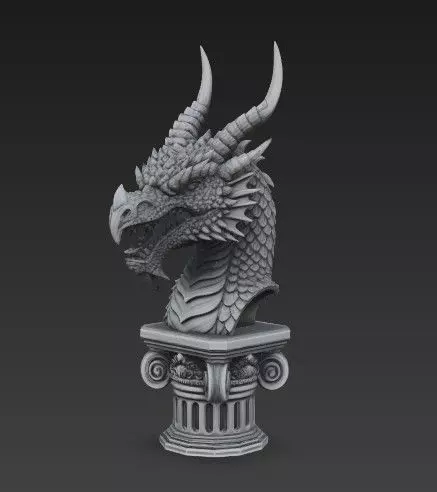 Dragon Summit Griffin Guardian and Bull Temple Busts 3D print model_12