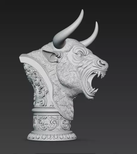 Dragon Summit Griffin Guardian and Bull Temple Busts 3D print model_3