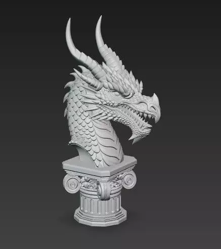 Dragon Summit Griffin Guardian and Bull Temple Busts 3D print model_14