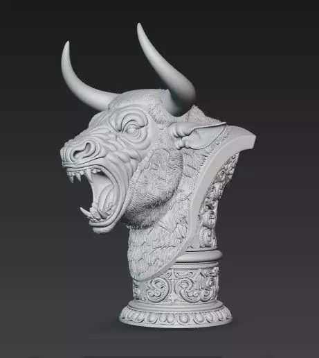 Dragon Summit Griffin Guardian and Bull Temple Busts 3D print model_17