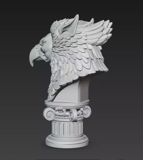 Dragon Summit Griffin Guardian and Bull Temple Busts 3D print model_1