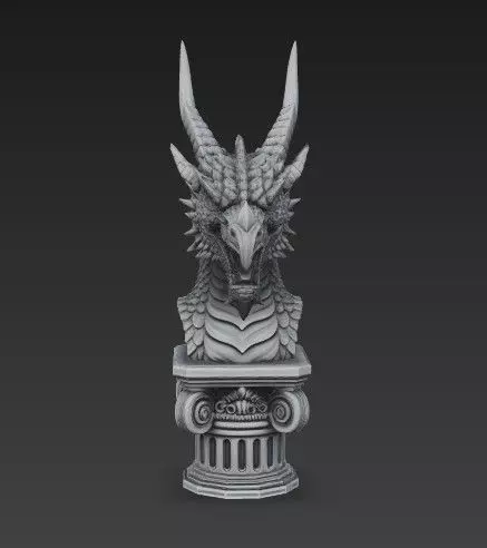 Dragon Summit Griffin Guardian and Bull Temple Busts 3D print model_11