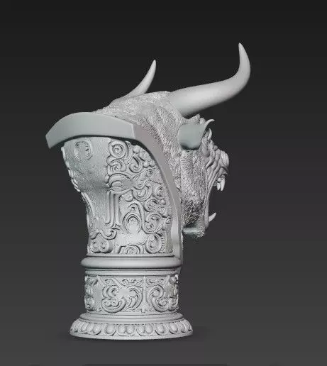 Dragon Summit Griffin Guardian and Bull Temple Busts 3D print model_4