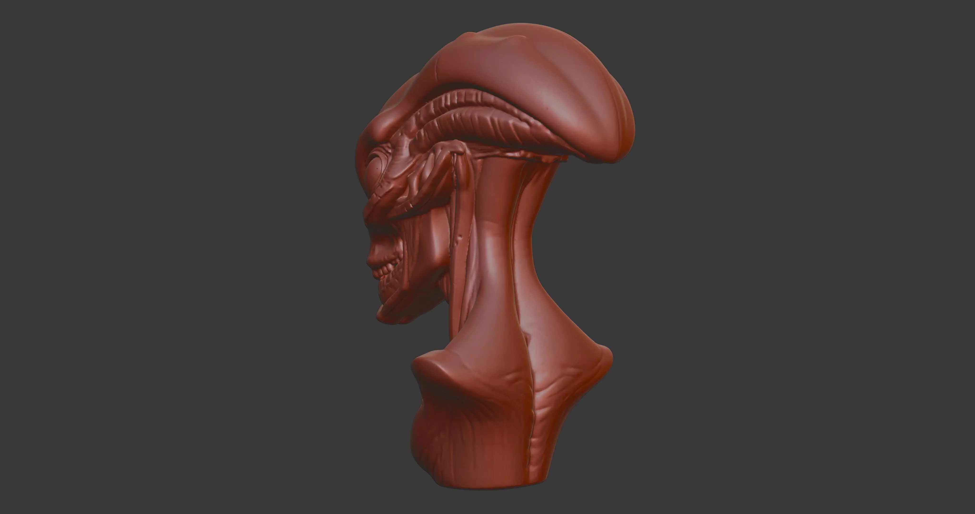 Alien Bust Sculpture 3D Model STL Printable 3D print model_4