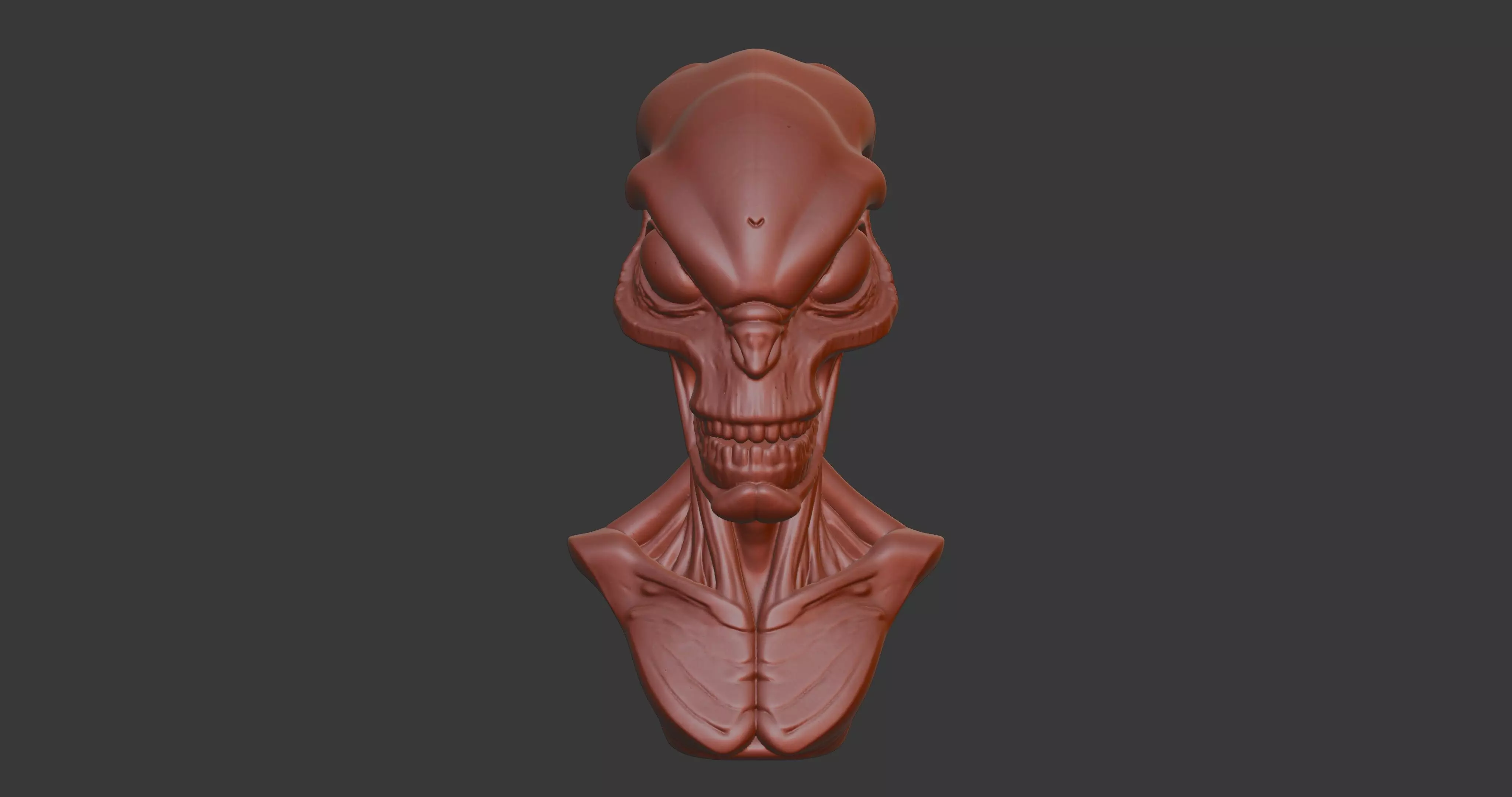 Alien Bust Sculpture 3D Model STL Printable 3D print model_2