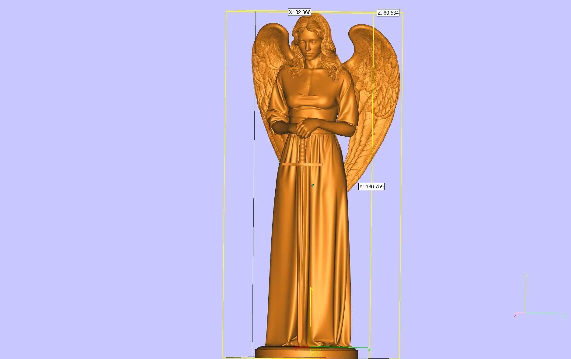 Beautiful Guardian Angel 3D Sculpture 3D print model_5