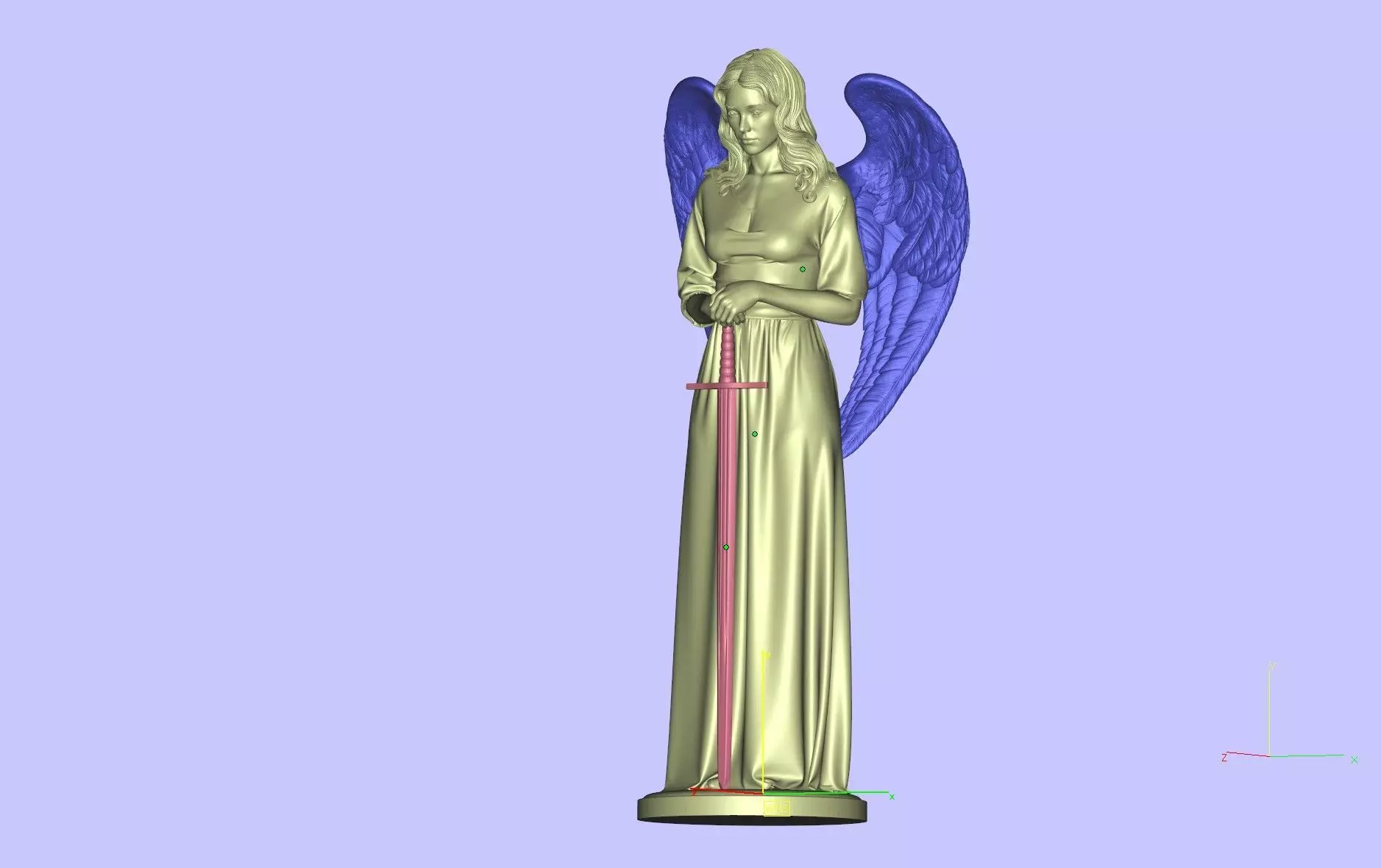 Beautiful Guardian Angel 3D Sculpture 3D print model_4