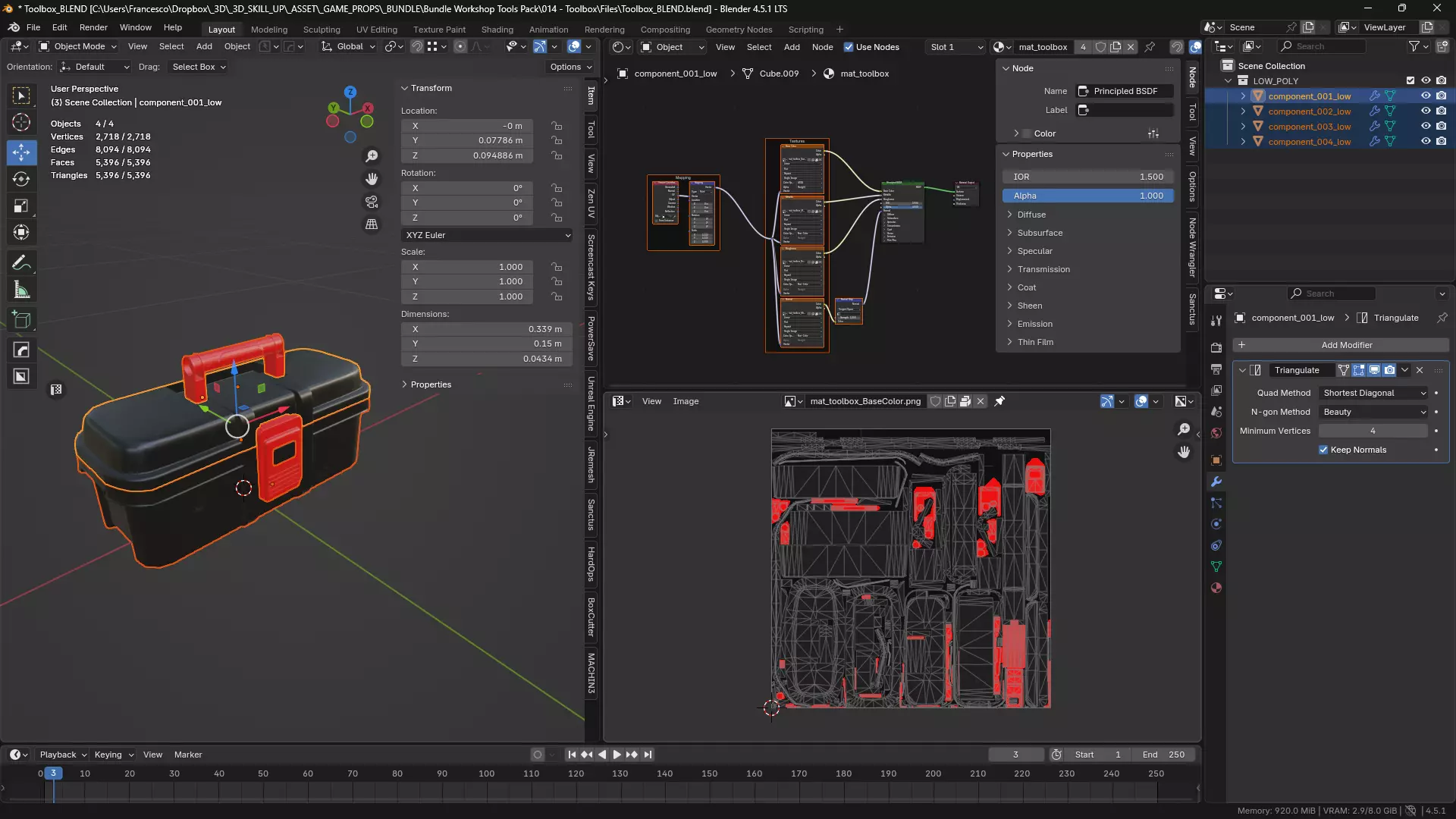 Toolbox 3D Model Game Ready Low-poly 3D model_1