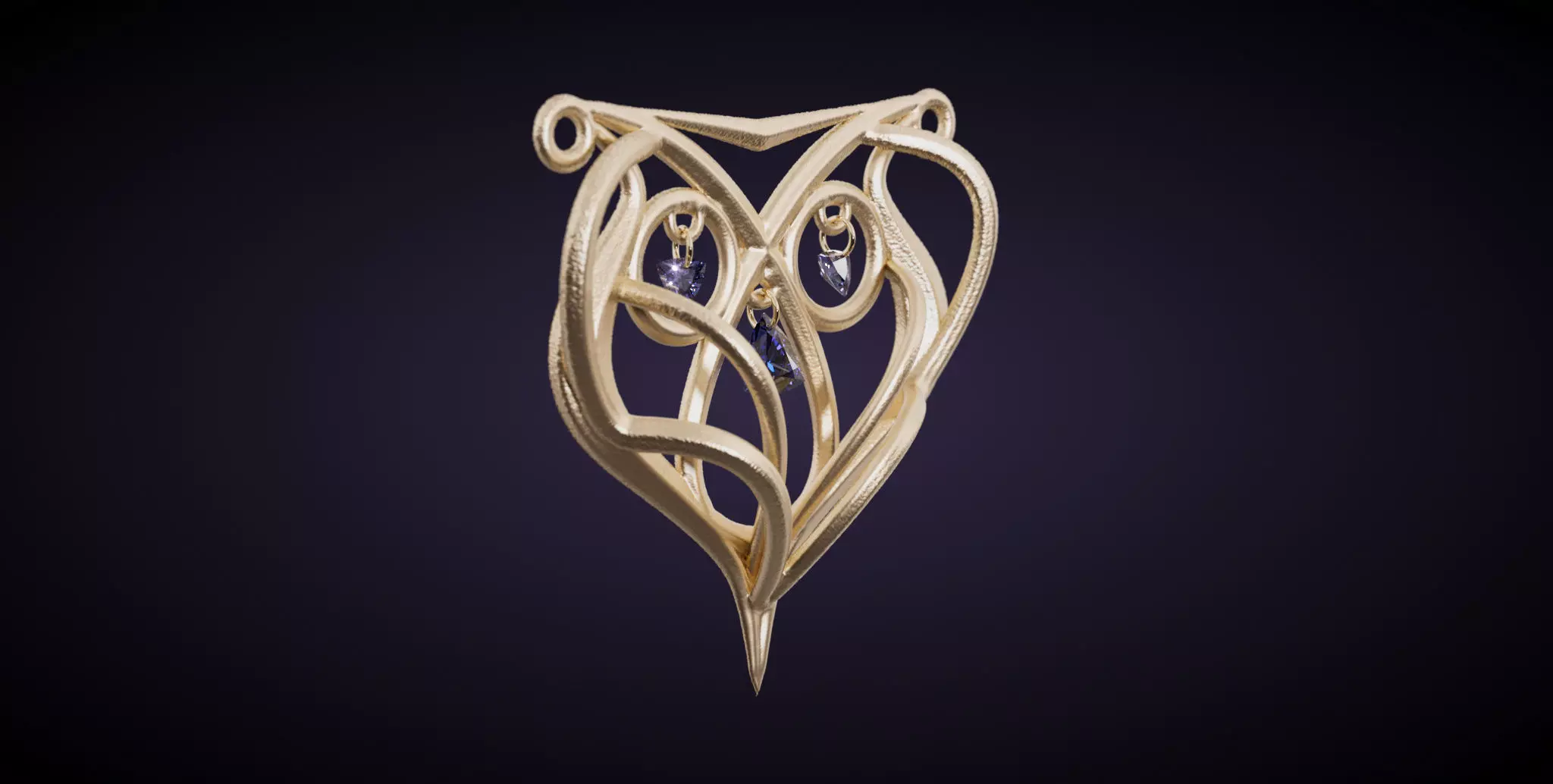 Art nouveau pendant 3D print model_33