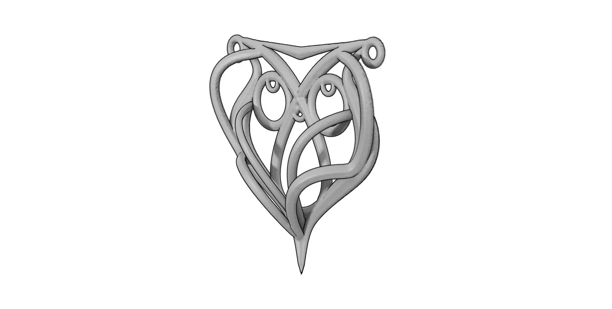 Art nouveau pendant 3D print model_5