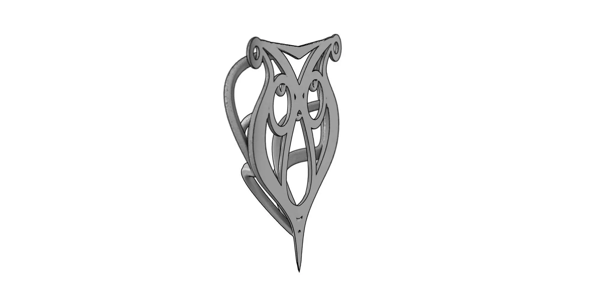Art nouveau pendant 3D print model_8