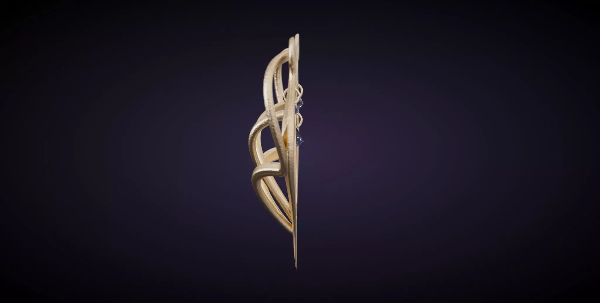 Art nouveau pendant 3D print model_23