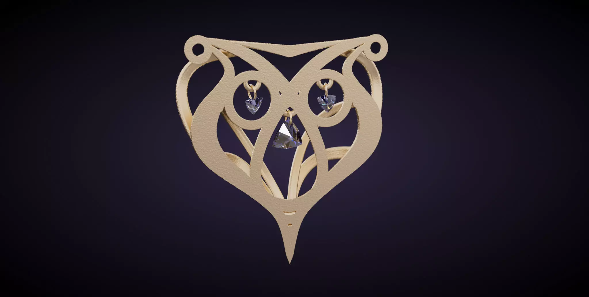 Art nouveau pendant 3D print model_26