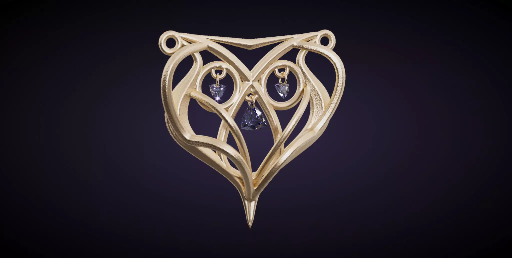 Art nouveau pendant 3D print model_34
