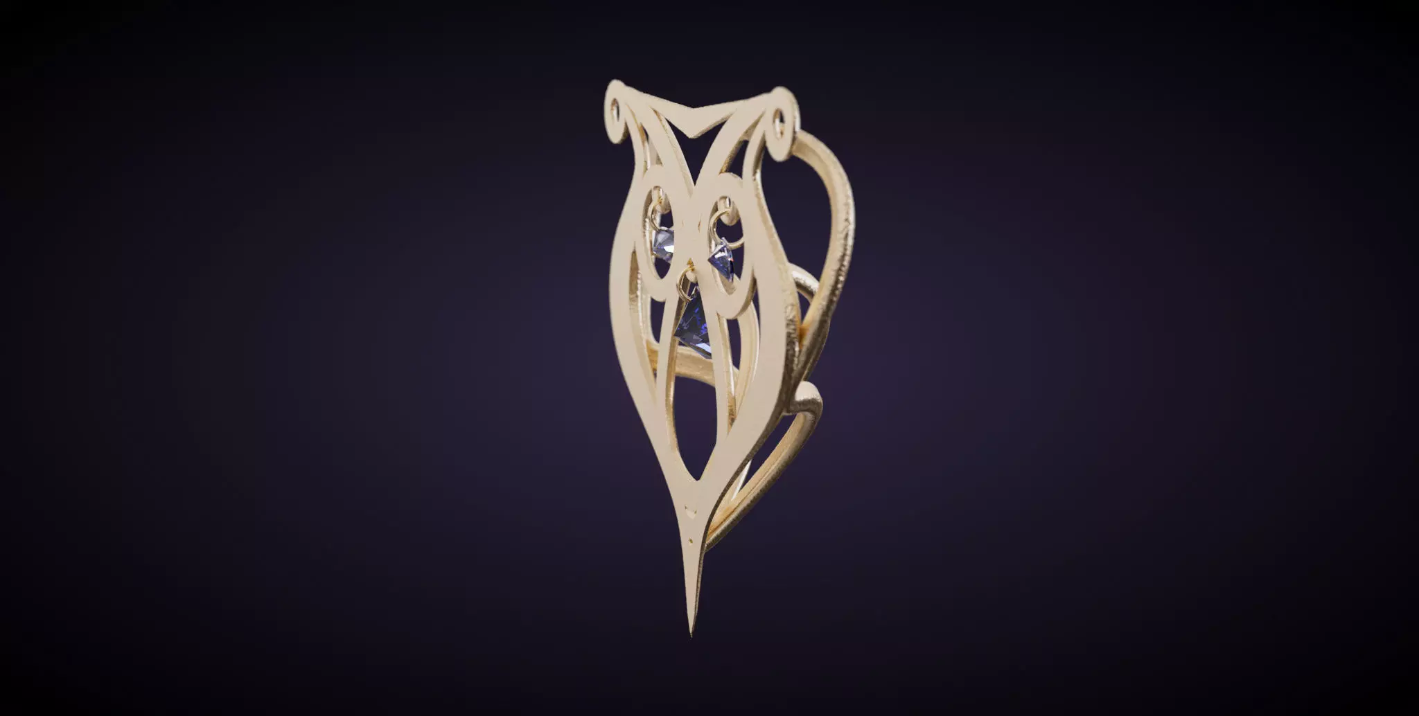 Art nouveau pendant 3D print model_30