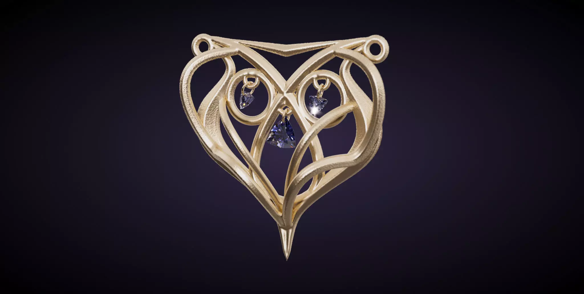 Art nouveau pendant 3D print model_20