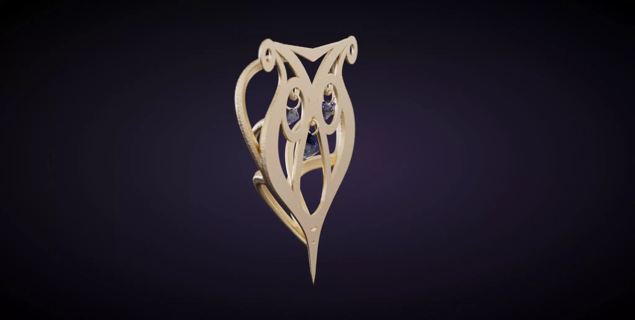 Art nouveau pendant 3D print model_24