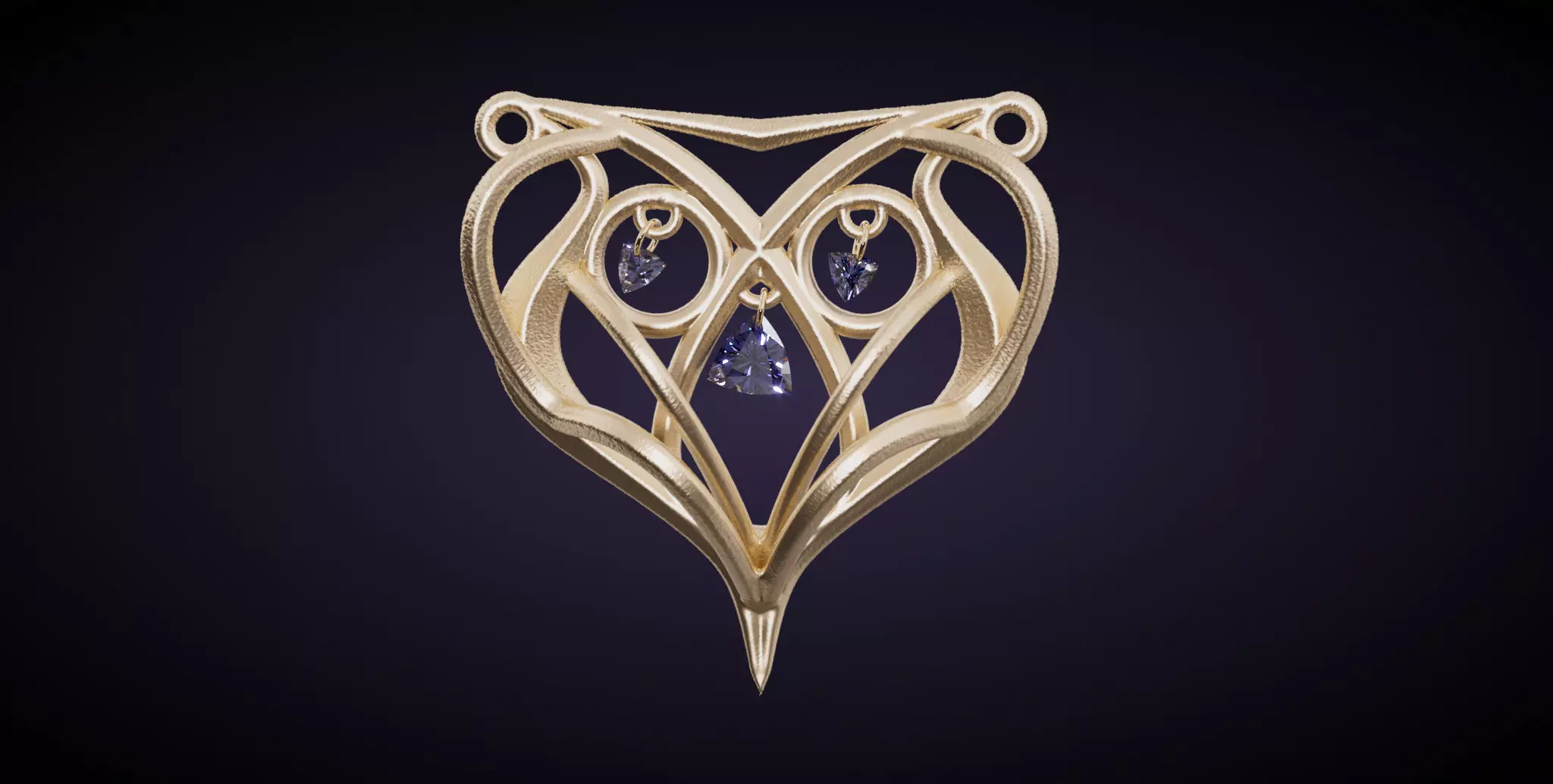 Art nouveau pendant 3D print model_0