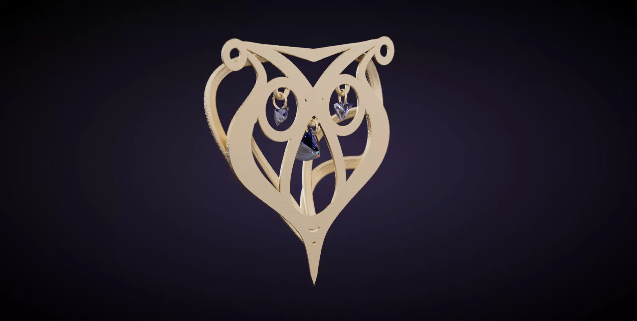 Art nouveau pendant 3D print model_25