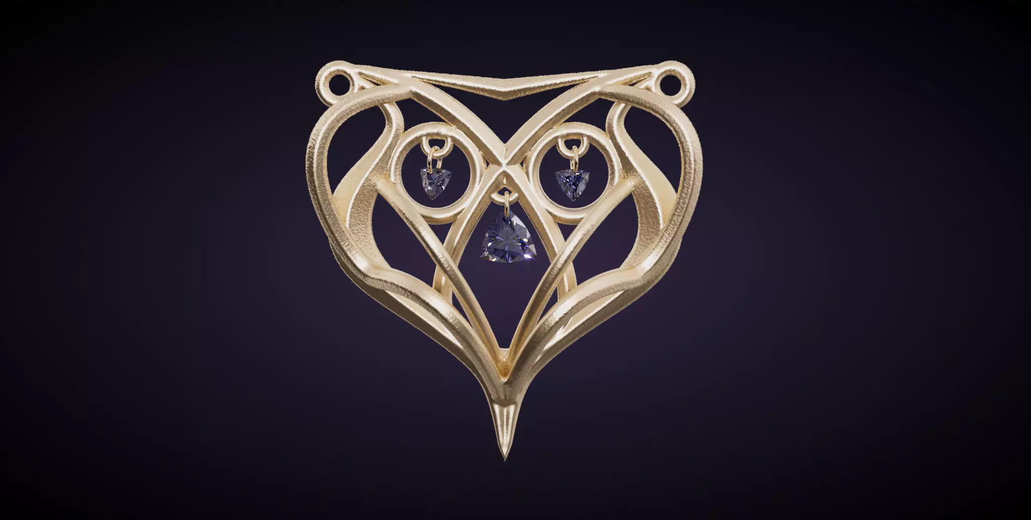 Art nouveau pendant 3D print model_35