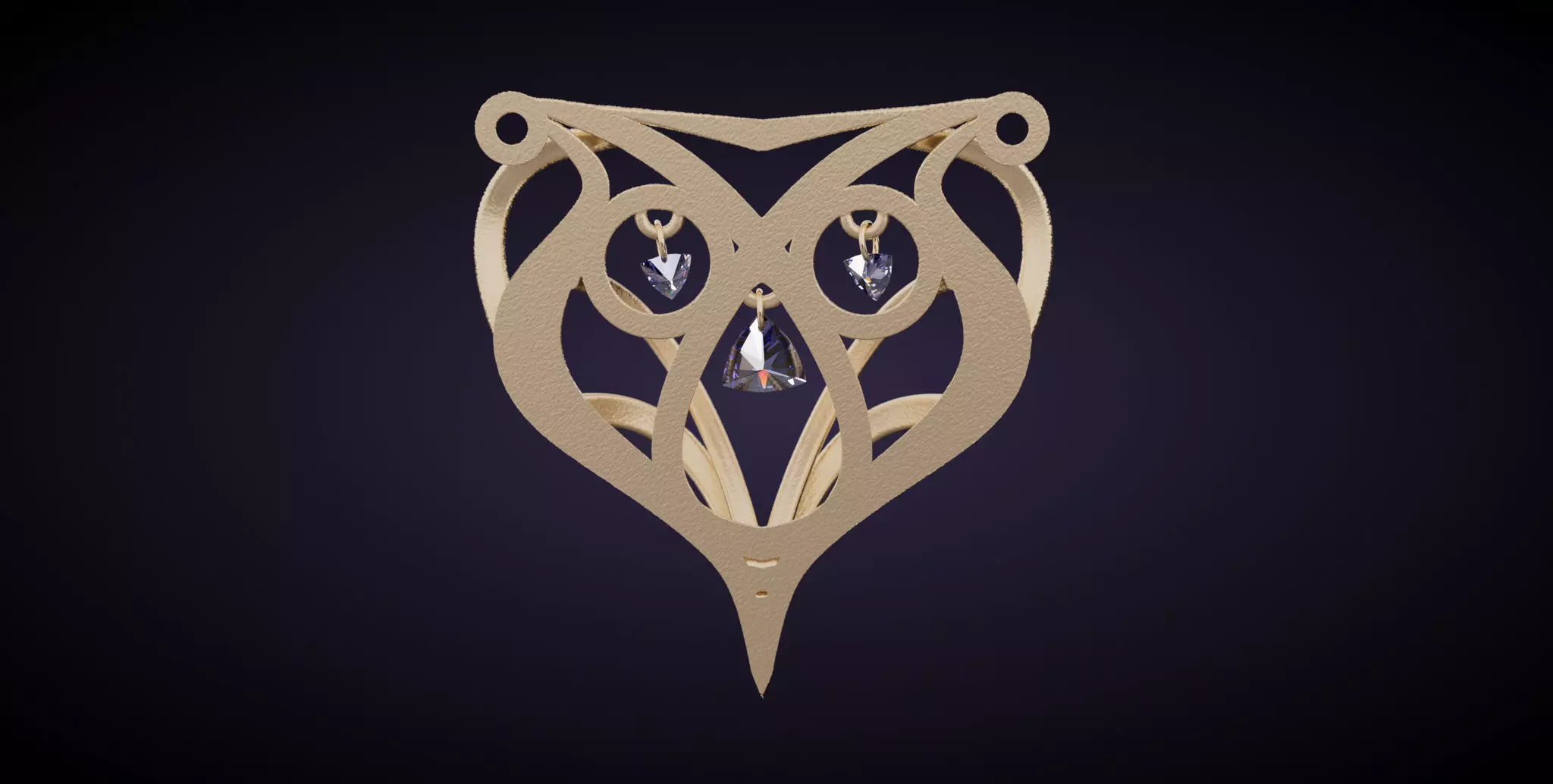 Art nouveau pendant 3D print model_27