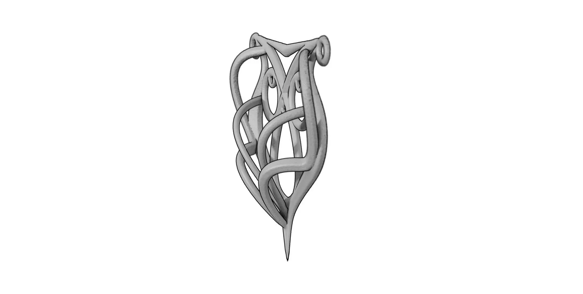 Art nouveau pendant 3D print model_6