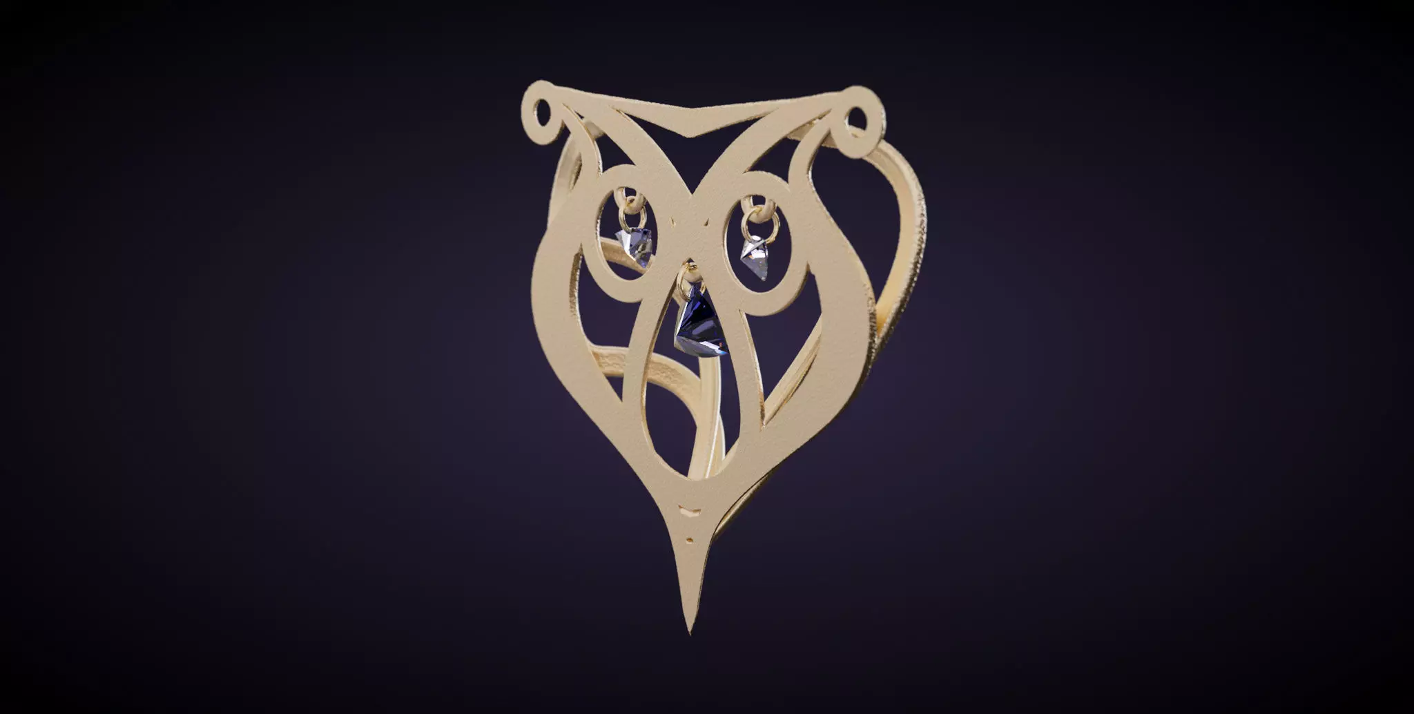 Art nouveau pendant 3D print model_29