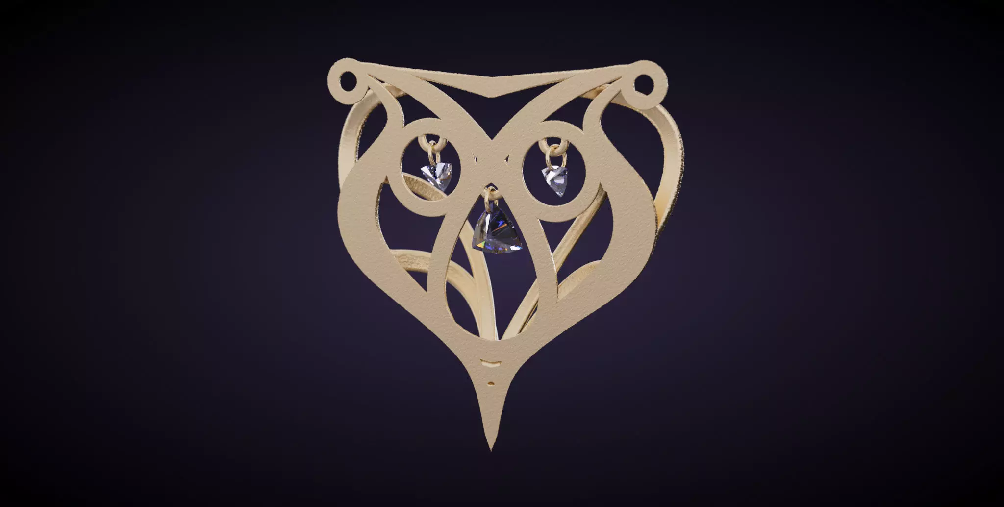 Art nouveau pendant 3D print model_28