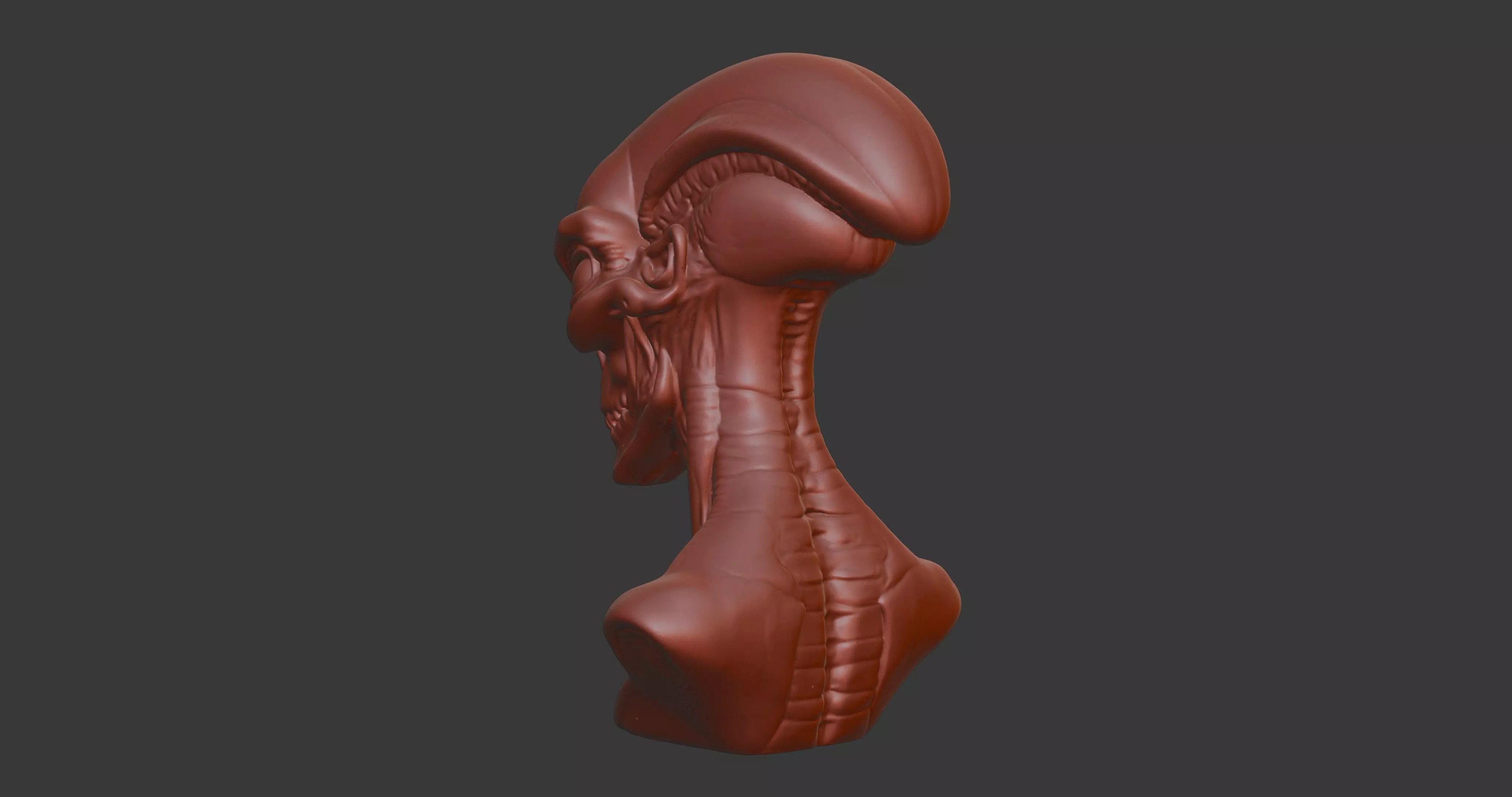 Alien Bust Sculpture 3D Model STL Printable 3D print model_4