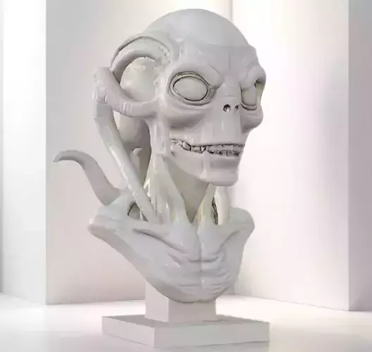 Alien Bust Sculpture 3D Model STL Printable