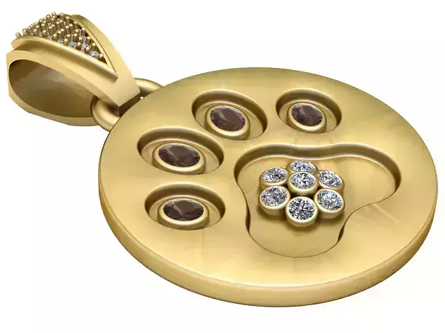 Gold Emerald Diamond Pendant