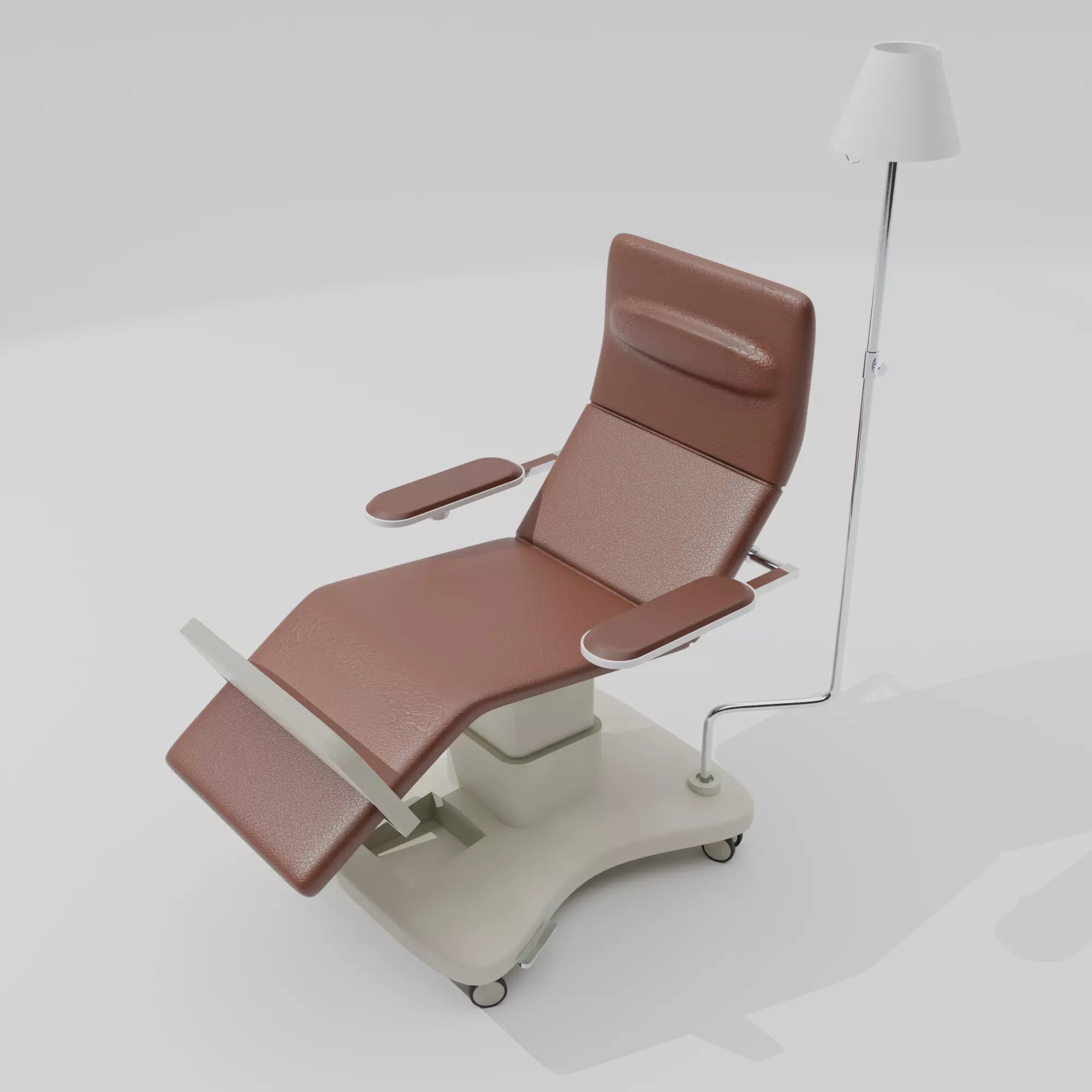Medical Recliner Chair with IV Stand Low-poly 3D model